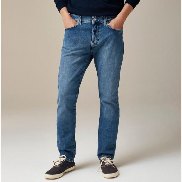 J.Crew 484 Slim Fit Stretch Jean Medium Wash Blue Mid Rise Mens W30 L30 NWT - Picture 1 of 15